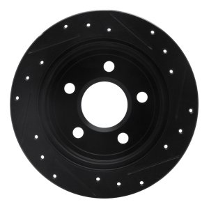 Buick Century Brake Rotor (1) - Rear Left - R1 Concepts - Drilled & Slotted - Black - `97-`05